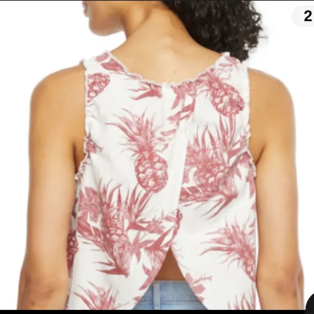 a.n.a NWT Pineapple Print Cotton Top - size M
